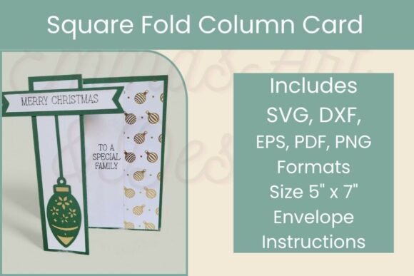 Download Square Column Christmas Bauble Card - Christmas Collection