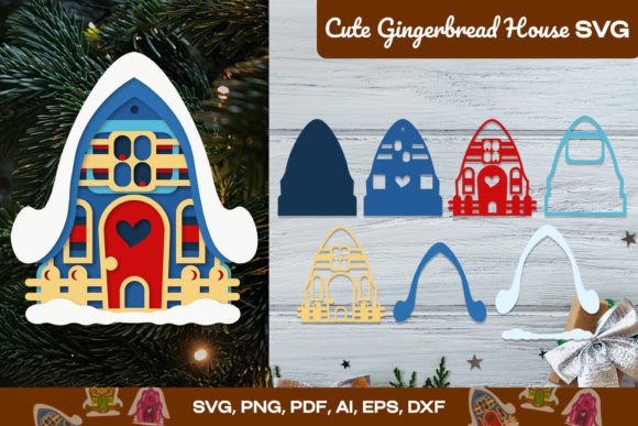 Download Cute Gingerbread House SVG - Gingerbread house Collection