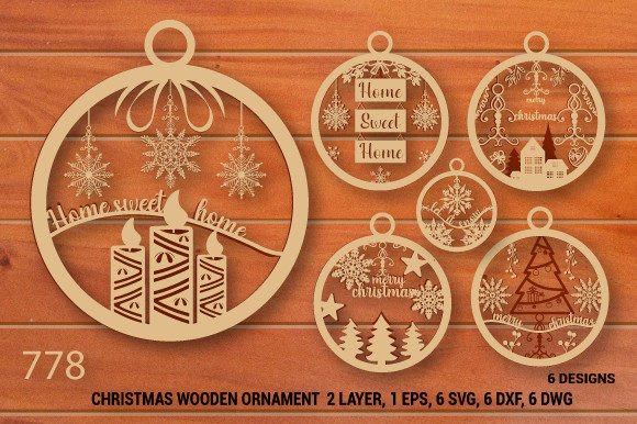 Download Christmas Wooden Ornament SVG Bundle 778 - Christmas Collection