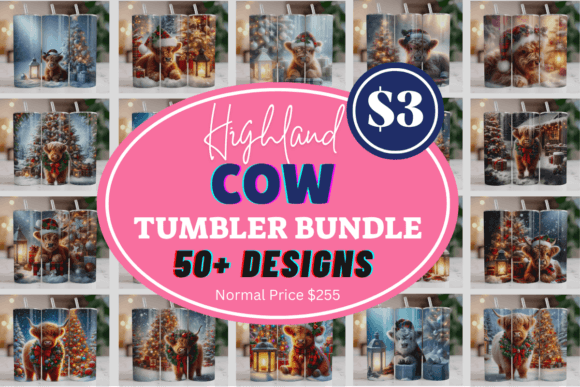 Download Highland Cow Christmas Tumbler Bundle - Christmas Collection