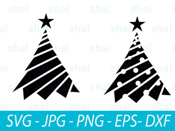 Download Striped Geometric Christmas Trees SVG - Christmas Collection