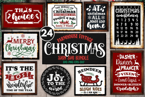 Download Farmhouse Christmas Sign SVG Bundle - Christmas Collection