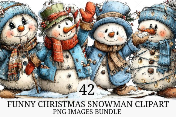 Download Funny Christmas Snowman Clipart - Christmas Collection