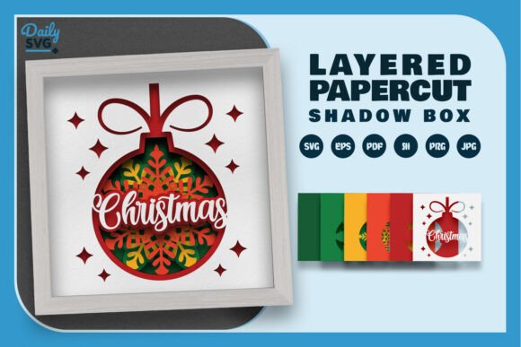 Download Christmas Bauble Layered Papercut - Christmas Collection