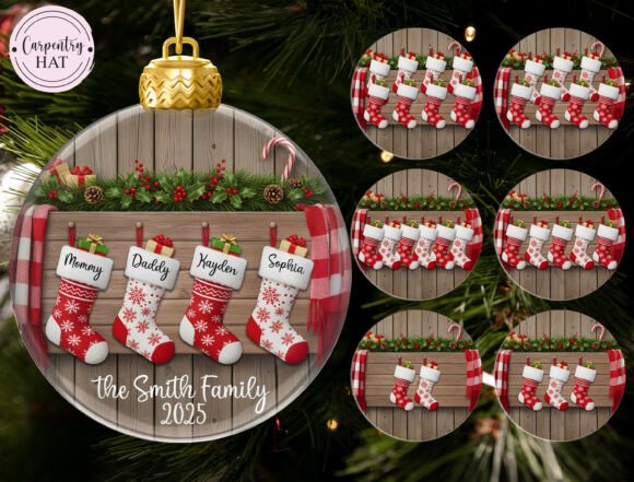 Download Personalized Christmas Stocking Ornament - Christmas Collection