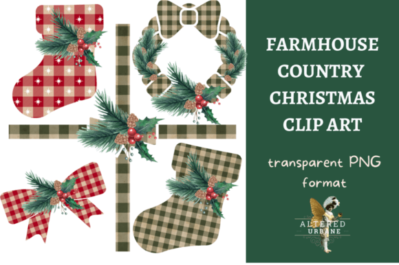 Download Farmhouse Country Christmas Clip Art - Christmas Collection