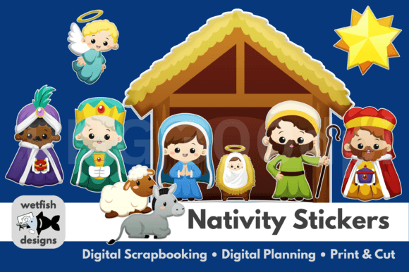 Download Nativity Stickers for Christmas Crafting - Christmas Collection