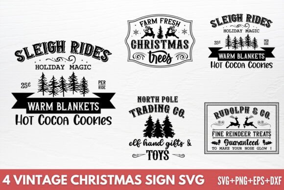 Download Vintage Christmas Sign SVG - Christmas Collection