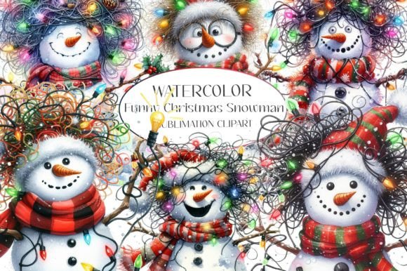 Download 4 Funny Christmas Snowman Clipart Bundle - Christmas Collection