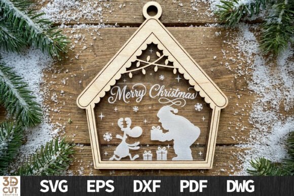 Download Merry Christmas Cabin Ornament - Christmas Collection