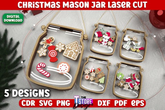 Download Christmas Mason Jar Bundle | Holiday|CNC - Christmas Collection