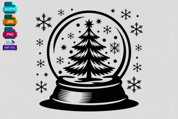 Download Christmas Snow Globe Tree SVG Clipart - Christmas Collection