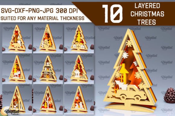 Download Layered Christmas Trees LaserCut Bundle - Christmas Collection