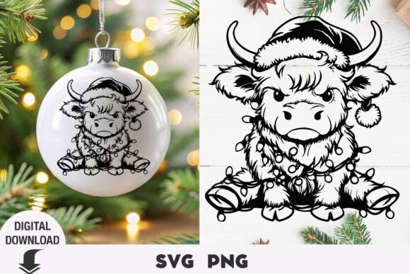 Download Christmas Highland Cow Svg, Cow Svg, Chr - Christmas Collection