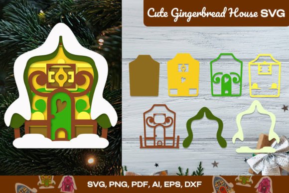 Download Cute Gingerbread House SVG - Gingerbread house Collection