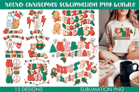 Download Retro Christmas Bundle PNG Sublimation - Christmas bundle Collection