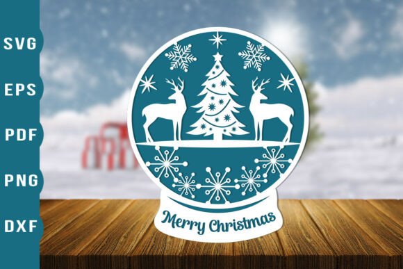 Download Christmas Deer and Tree Snow Globe SVG - Christmas Collection