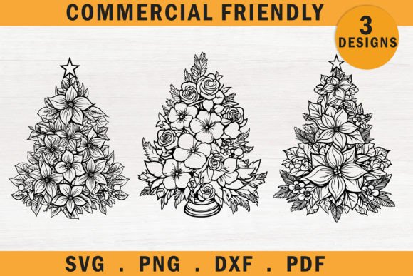 Download Christmas Tree Floral Svg,Poinsettia Svg - Christmas Collection