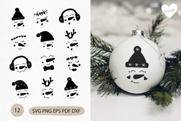 Download Snowman Faces SVG, Christmas Cut Files - Christmas Collection
