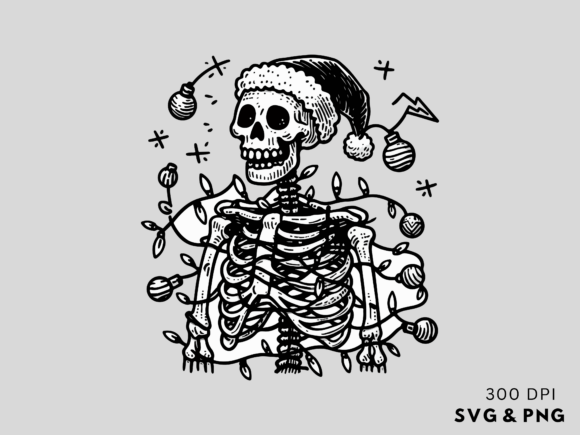 Download Funny Christmas Skeleton SVG PNG - Christmas Collection
