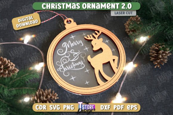 Download Christmas Ornament Laser Cut Design - Premium Bundle