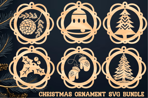 Download Christmas Wooden Ornament Bundle SVG PNG - Christmas Collection
