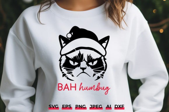 Download Grumpy Christmas Cat Bah Humbug Xmas SVG - Christmas Collection