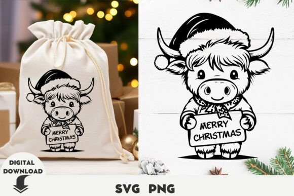 Download Christmas Highland Cow Svg, Cow Svg, Chr - Christmas Collection