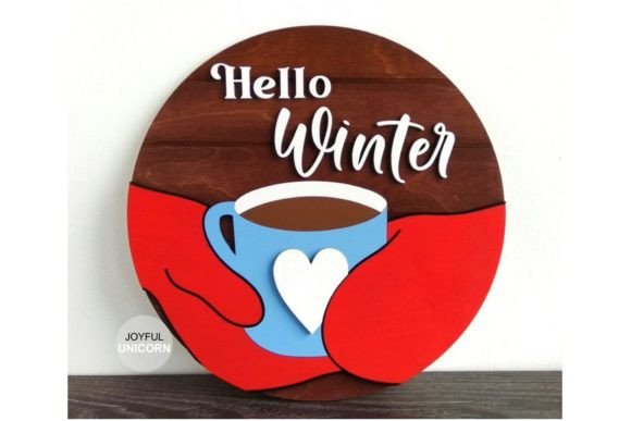 Download Hello Winter Christmas Door Hanger SVG - Christmas Collection