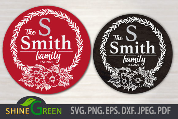 Download Christmas Floral Family Monogram Round - Christmas Collection
