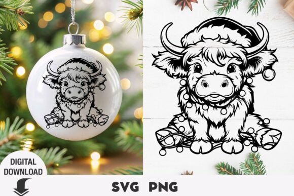 Download Christmas Highland Cow Svg, Cow Svg, Chr - Christmas Collection