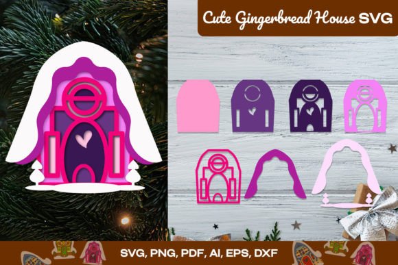 Download Cute Gingerbread House SVG - Gingerbread house Collection