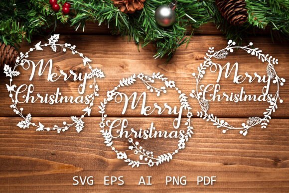 Download Christmas Wreath, Paper Cut Frame - Christmas Collection
