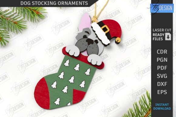 Download Christmas Dog Stocking Ornament | CNC - Christmas Collection