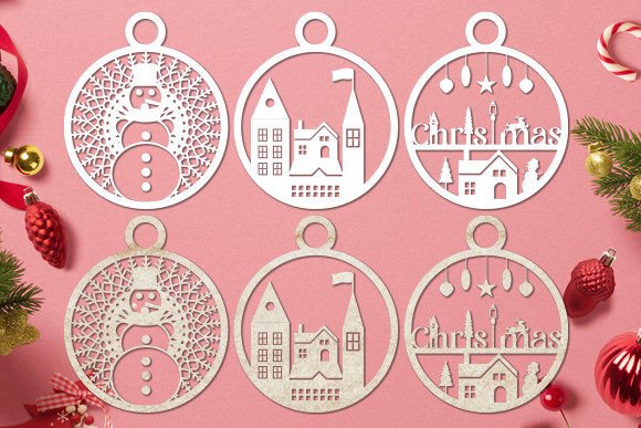Download Laser Cut Christmas Baubles - Christmas Collection