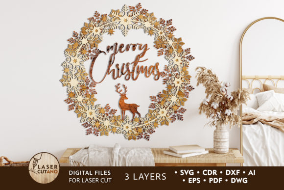 Download WREATH CHRISTMAS Multilayer Cut Files - Christmas Collection