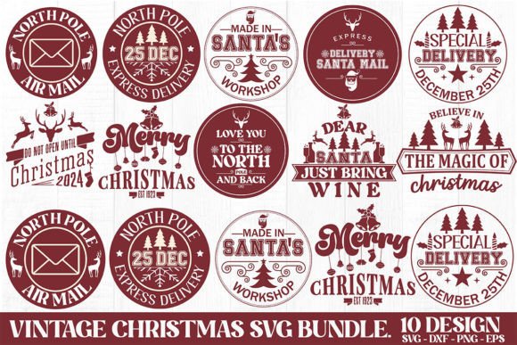 Download Vintage Christmas SVG Bundle. - Christmas Collection