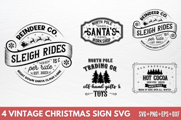 Download Vintage Christmas Sign SVG - Christmas Collection
