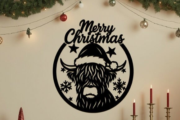 Download Laser Cut Christmas Highland Cow SVG - Christmas Collection