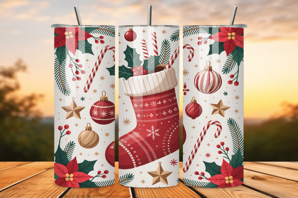 Download Red Christmas Stocking Ornament Tumbler - Christmas Collection