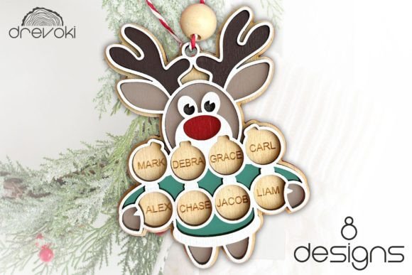 Download Reindeer Christmas Ornament Svg Laser - Christmas Collection